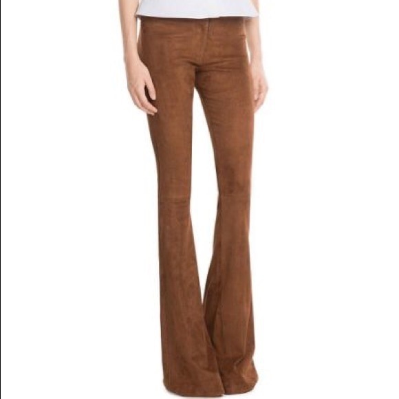H&M faux suede tan flare pant - Picture 1 of 9